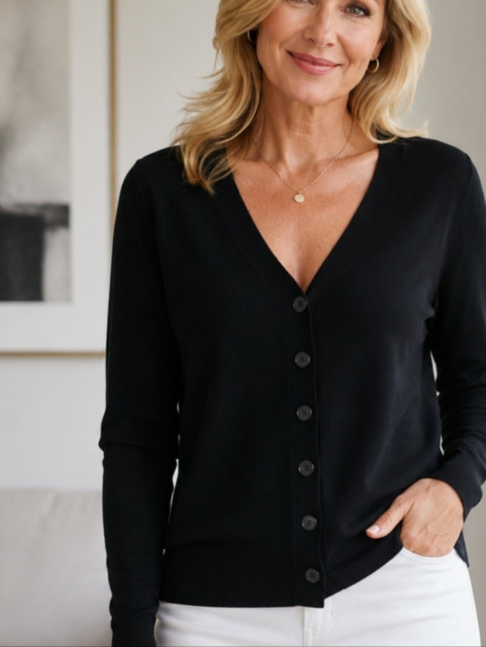 BOGARI Black Knit Silky Top with Tag, L